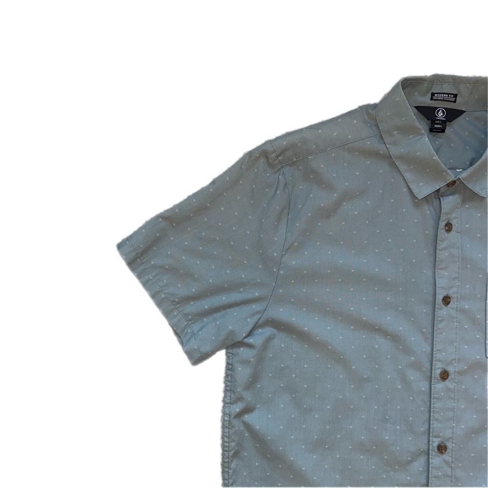Volcom Gray Dot Pattern Casual Shirt - Picture 3 of 7